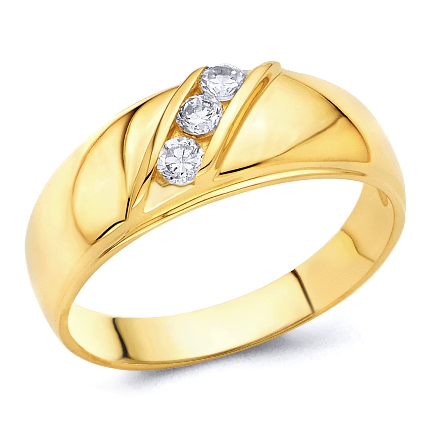 14K Yellow Gold Men's Wedding Band Ring - Size 12, Classic Comfort Fit for Anniversary, Engagement & Everyday Wear