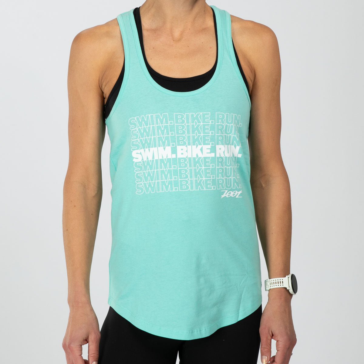 Women's Quick-Dry Racerback Tank Top for Swimming, Biking & Running - Breathable Mint Green Workout Shirt for Athletes & Gym Enthusiasts