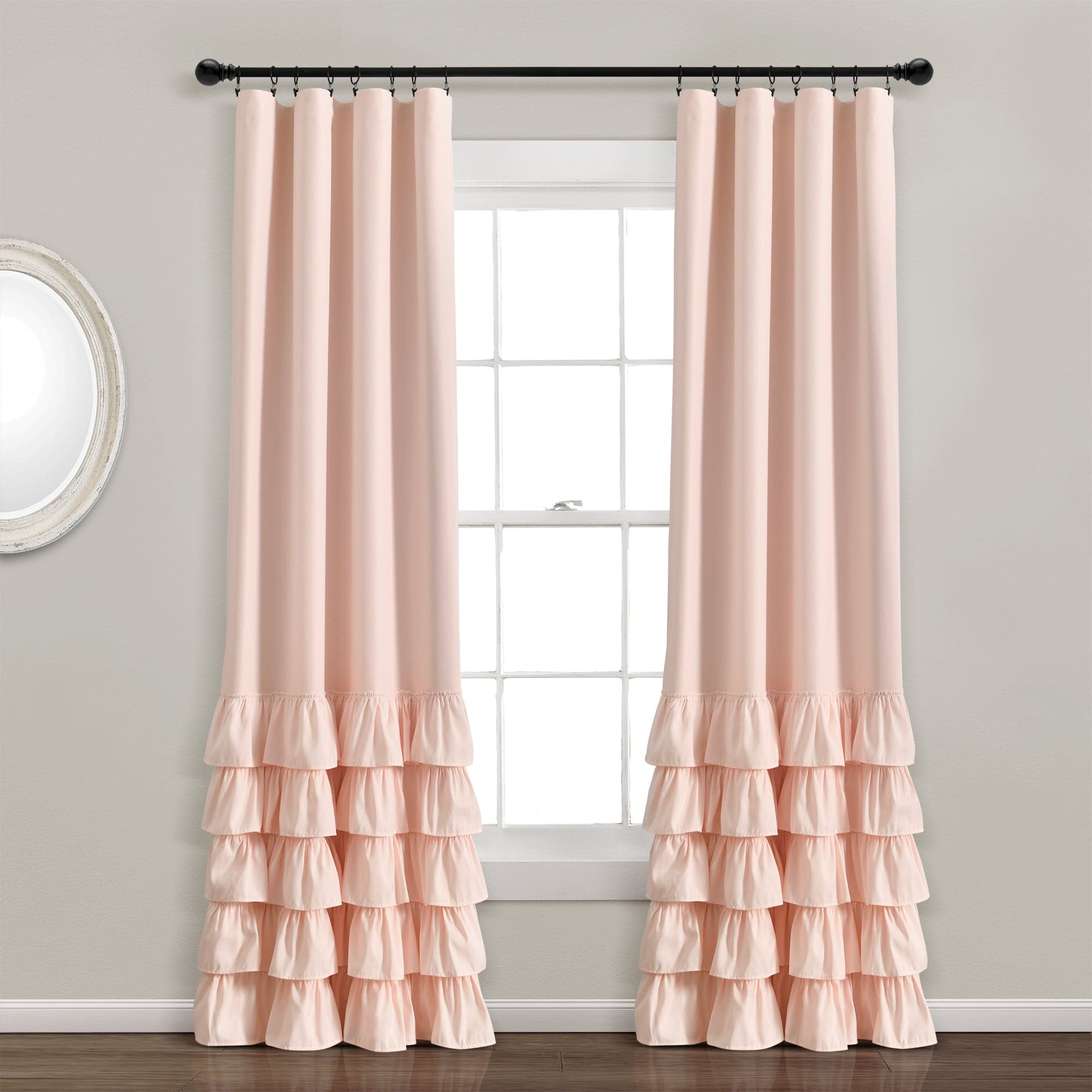 Allison Ruffle 100% Blackout Window Curtain Panel - Thermal Insulated Room Darkening Drapes for Bedroom, Living Room & Nursery - Noise Reducing & Energy Efficient Home Decor