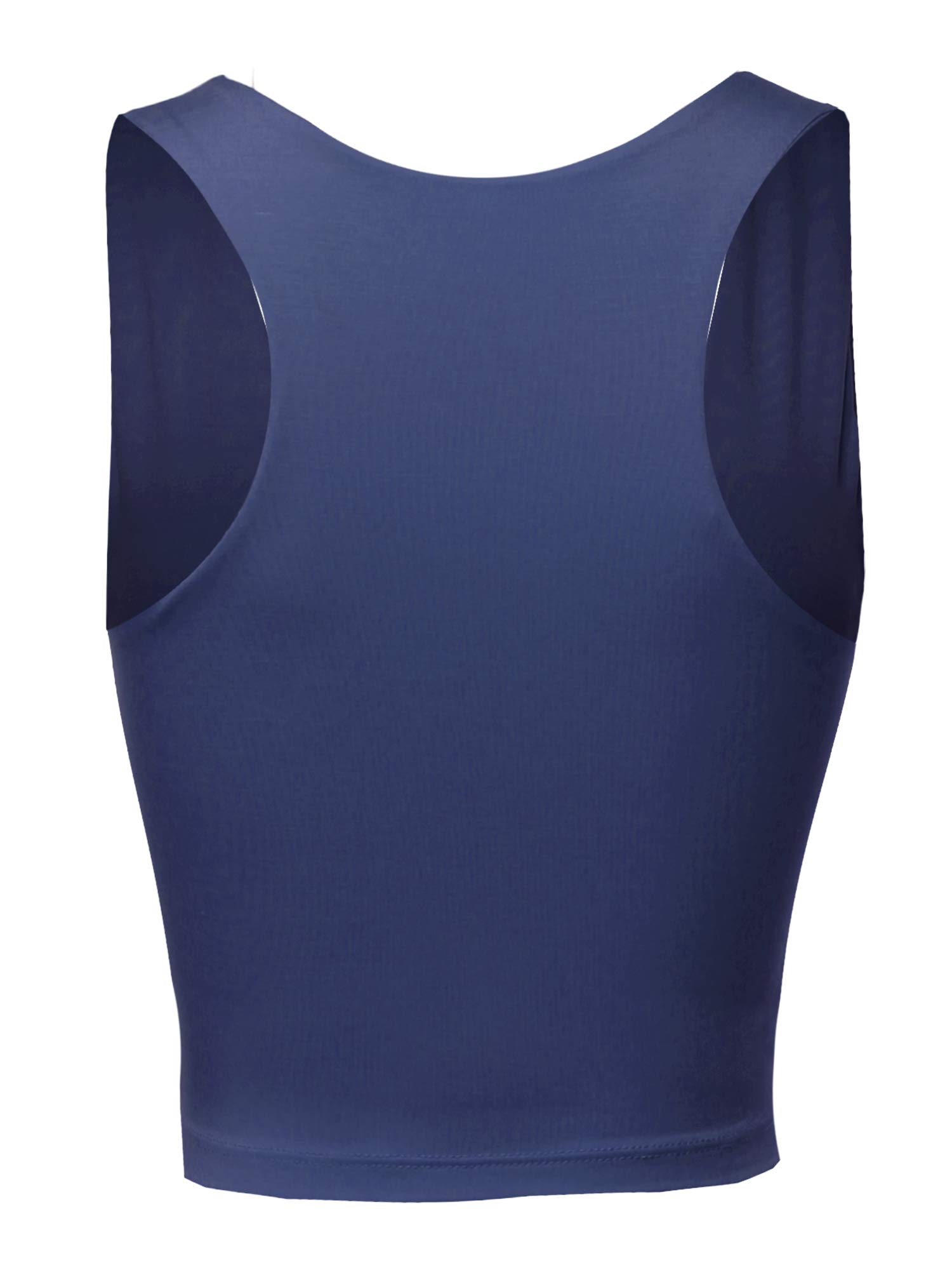 Emma Women's Solid Sleeveless V-Neck Ribbed Crop Tank Top - Summer Casual Wear, Beach Outfit, Yoga & Lounge Essential