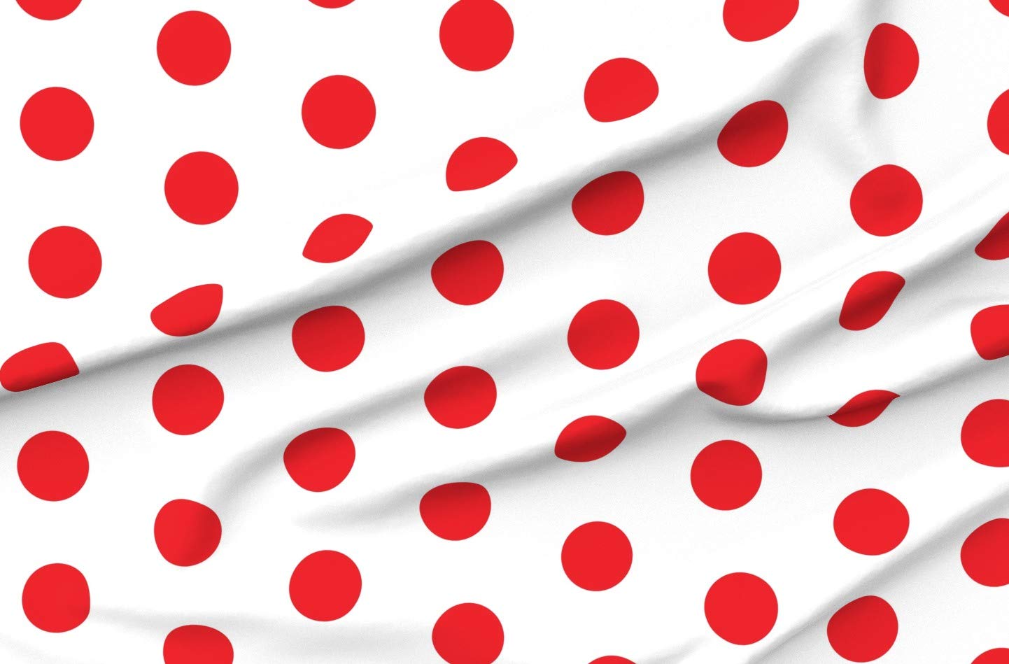 Spoonflower Red and White Dotted Circle Printed Petal Signature Cotton Fabric by The Yard - Premium Quilting, Sewing & Apparel Material for DIY Crafts, Home Decor & Fashion Projects
