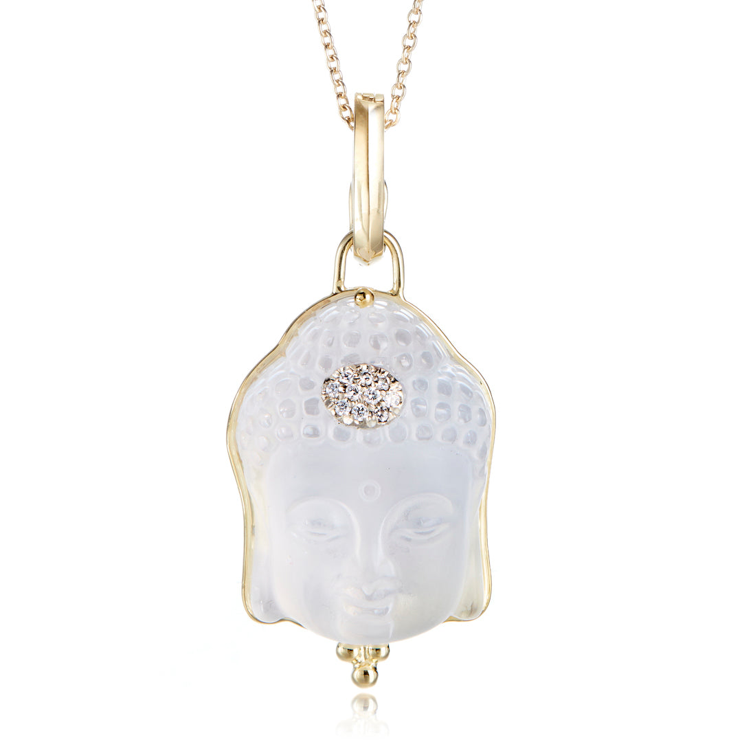 Natural Rock Crystal Buddha Pendant Necklace - Healing Stone Meditation Jewelry for Spiritual Protection & Positive Energy - Perfect for Yoga, Mindfulness & Gift Giving