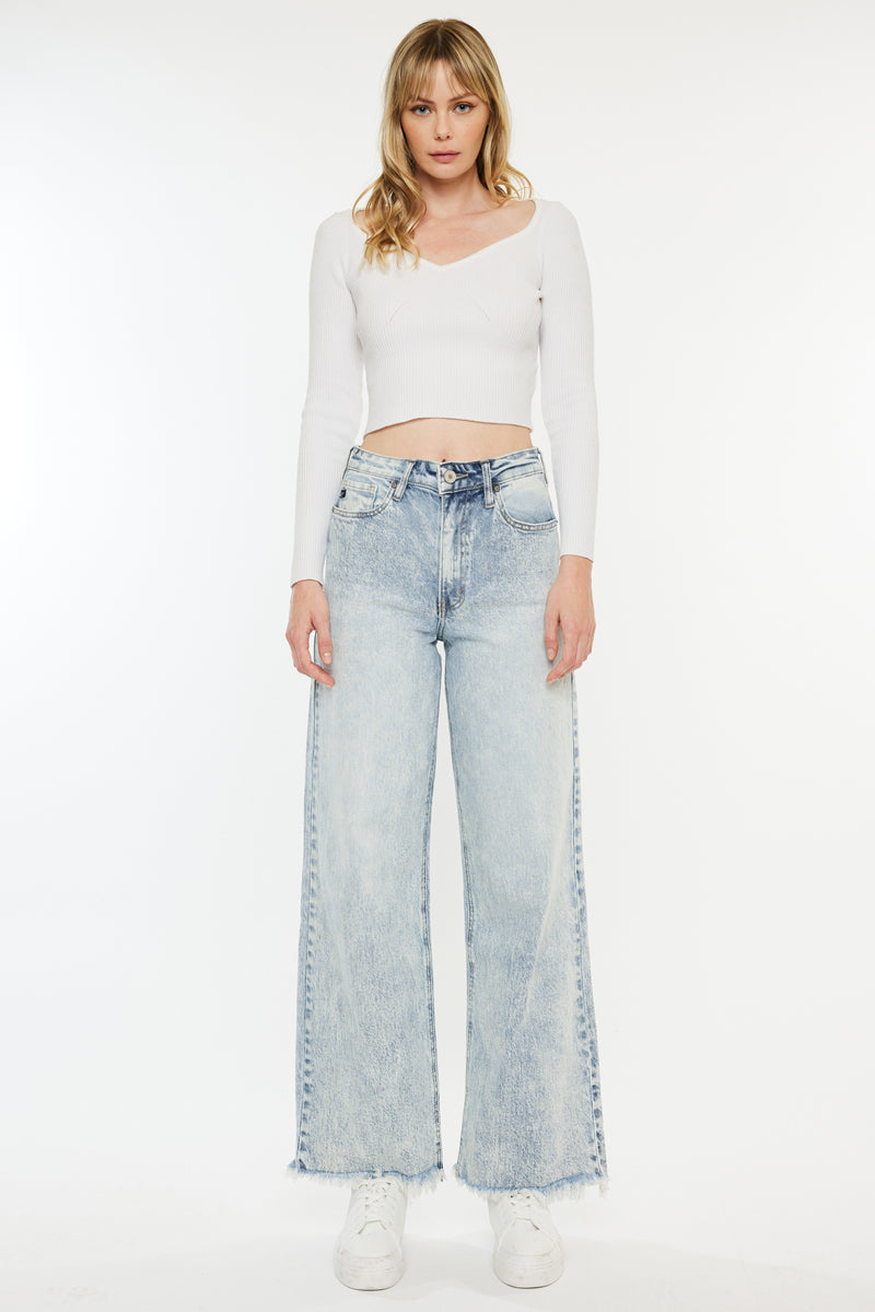 Colbie Women's High Rise Wide Leg Jeans - Stretchy Denim Pants for Casual & Office Wear | Comfortable Bootcut Jeans for Everyday Style