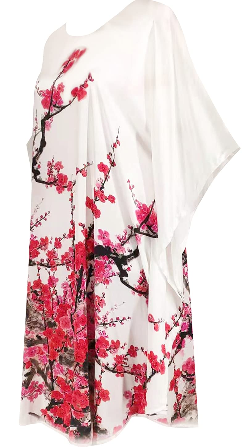 100% Pure Silk Pajamas for Women | Floral Print Silk Kimono Robe & Bathrobe with Doll Sleeves - Perfect for Spa Days, Bridal Showers & Luxury Loungewear