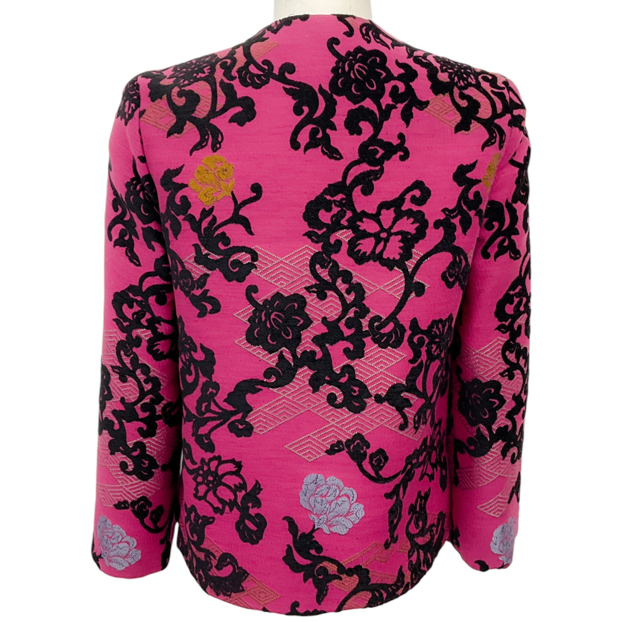 Etro Magenta & Black Brocade Jacket for Women | Luxury Embroidered Blazer | Perfect for Weddings, Parties & Formal Events