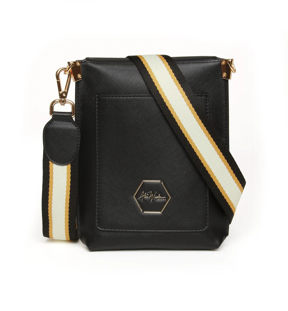 Alice Wheeler Brompton Honeycomb Cross Body Bag - Stylish & Durable Black Shoulder Bag for Women | Perfect for Travel, Work & Everyday Use