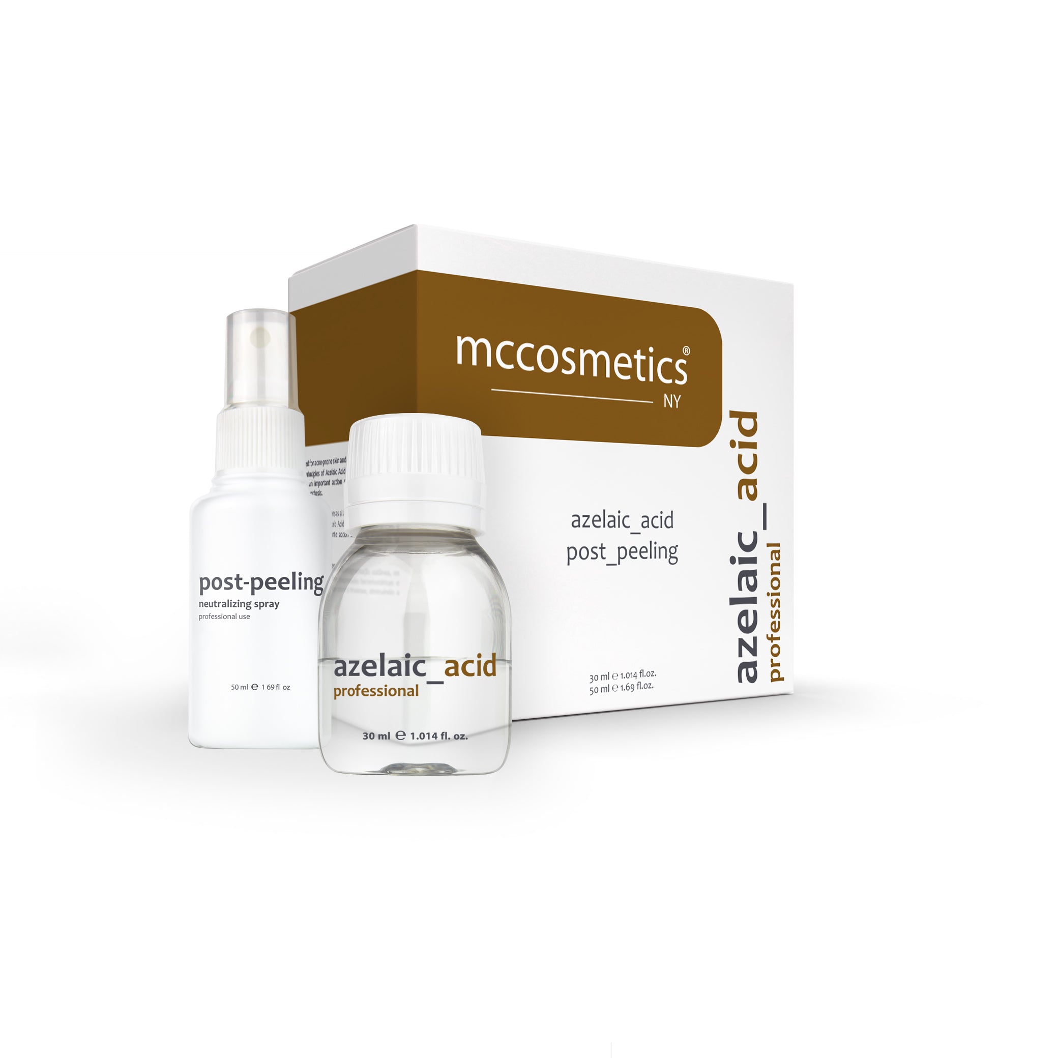 MCCosmetics NY 25% Azelaic Acid Facial Peel Treatment with Post-Peel Neutralizer - Acne & Pigmentation Solution (30ml + 50ml) | Professional Skincare for Clear Complexion & Even Skin Tone | Perfect for Sensitive Skin & Post-Acne Care