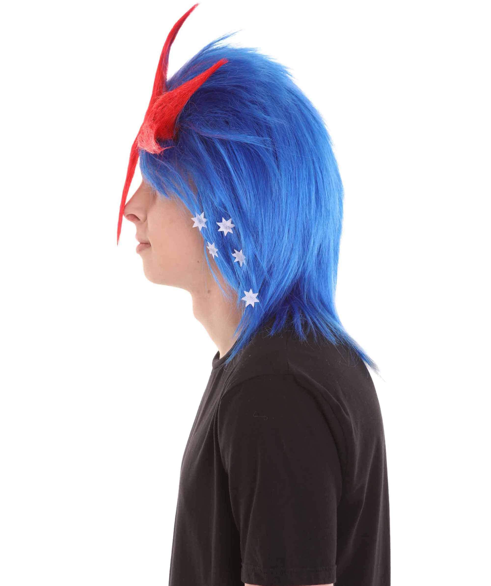Halloween Party Mullet Wig for Sports Fans - USA, UK, Canada & More | Perfect for Costume Parties, Cosplay & Themed Events