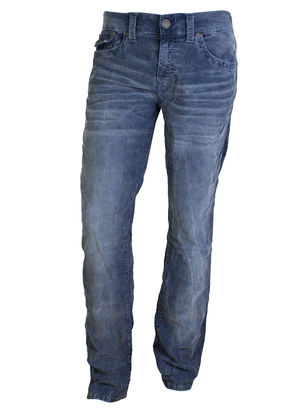 True Religion Men's Geno Acid-Wash Corduroy Pants - Slim Fit Stretch Comfortable Casual Trousers for Everyday Wear | Perfect for Office, Date Night & Weekend Outings