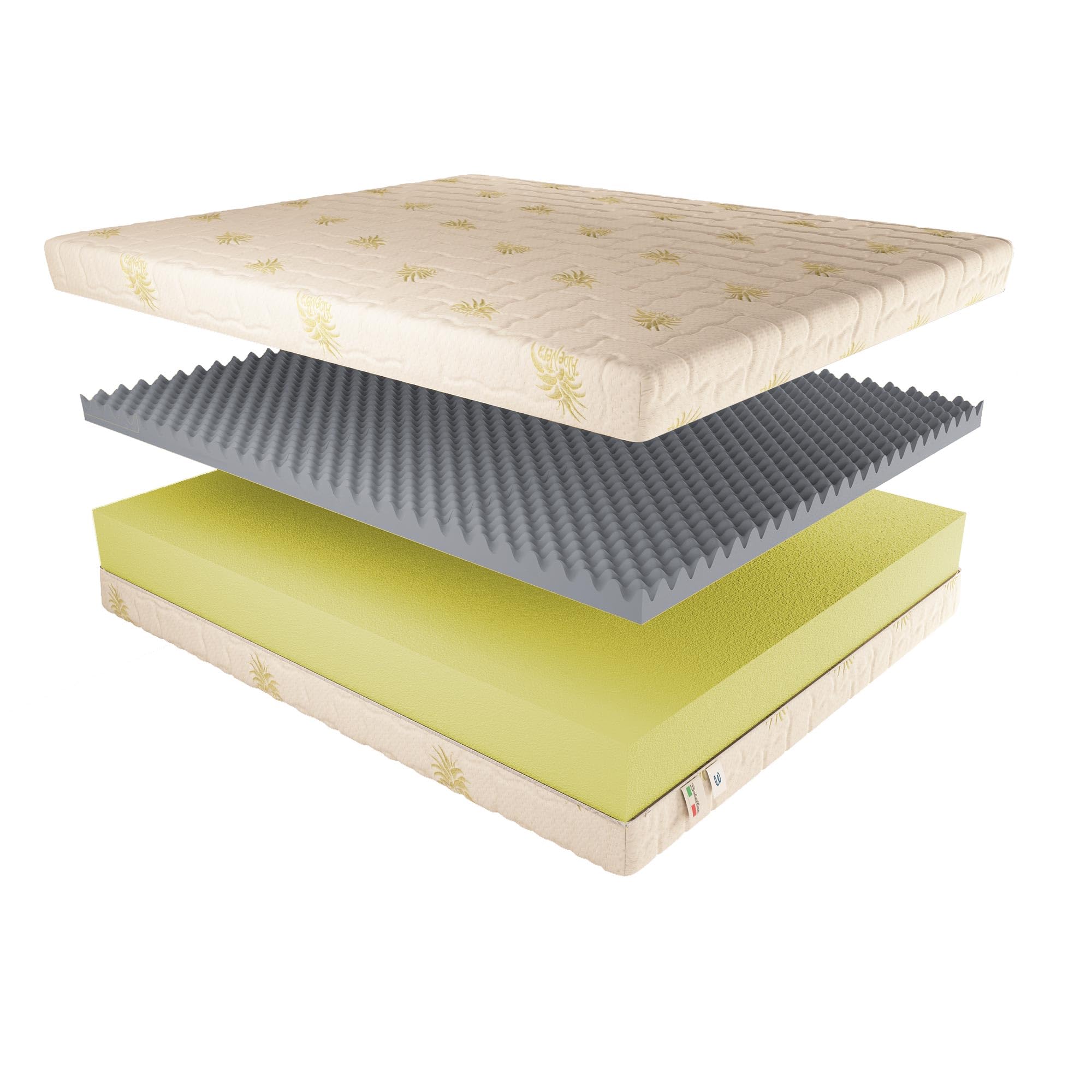 Baldiflex Emporio - 7cm Height Single Memory Foam Mattress, Super Sleep, Removable Cover, Aloe 3D, Size 100x200x27cm - Perfect for Guest Beds, Dorm Rooms & Small Spaces