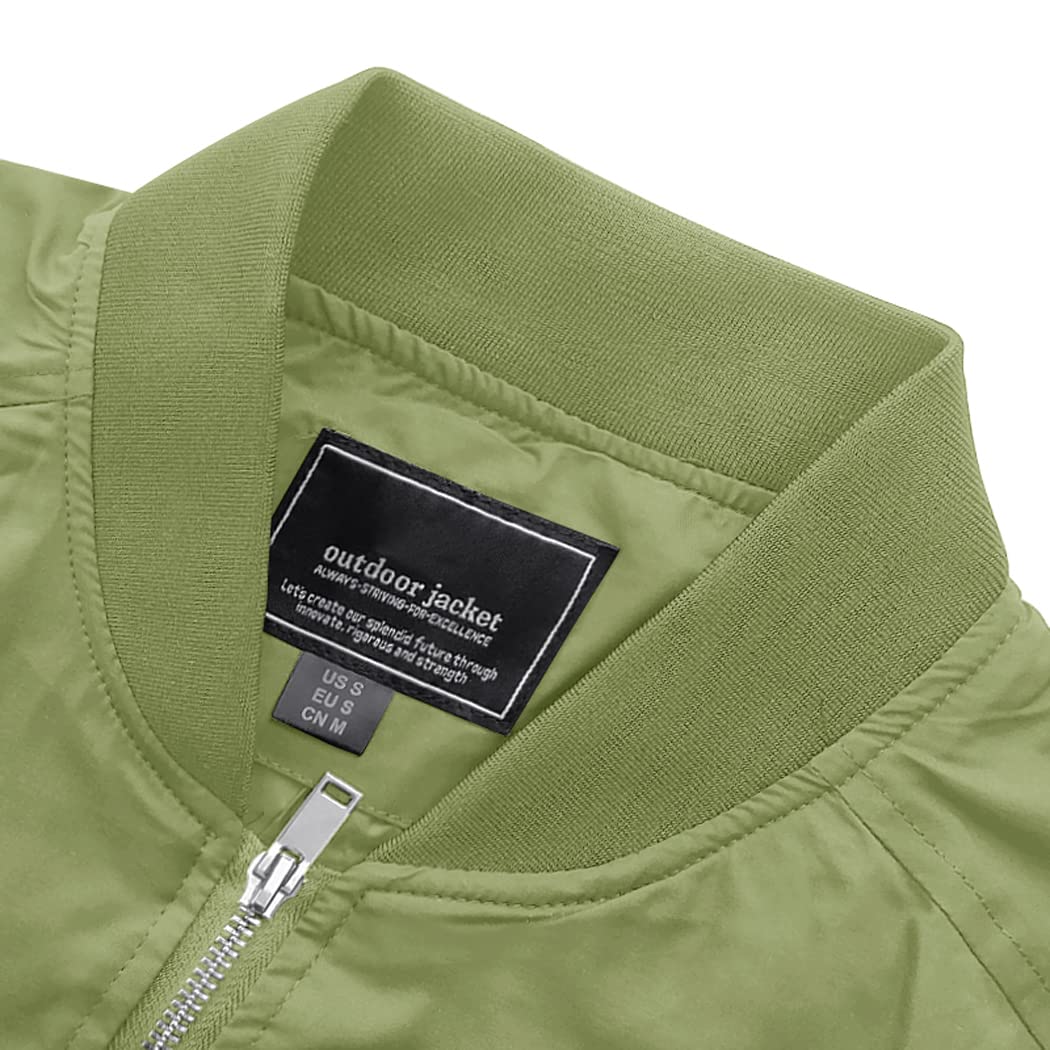 Lightweight Men's Bomber Jacket - Full Zip Windbreaker for Spring & Fall - Casual Outerwear Coat for Everyday Wear & Outdoor Activities