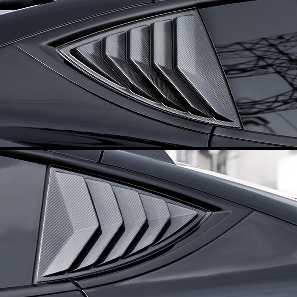 Premium Real Carbon Fiber Rear Side Window Louvers for Tesla Model Y 2020-2025 | High-Performance Aerodynamic Racing Design | Enhances Style & Vehicle Aerodynamics | Perfect for Car Enthusiasts & Street Racing