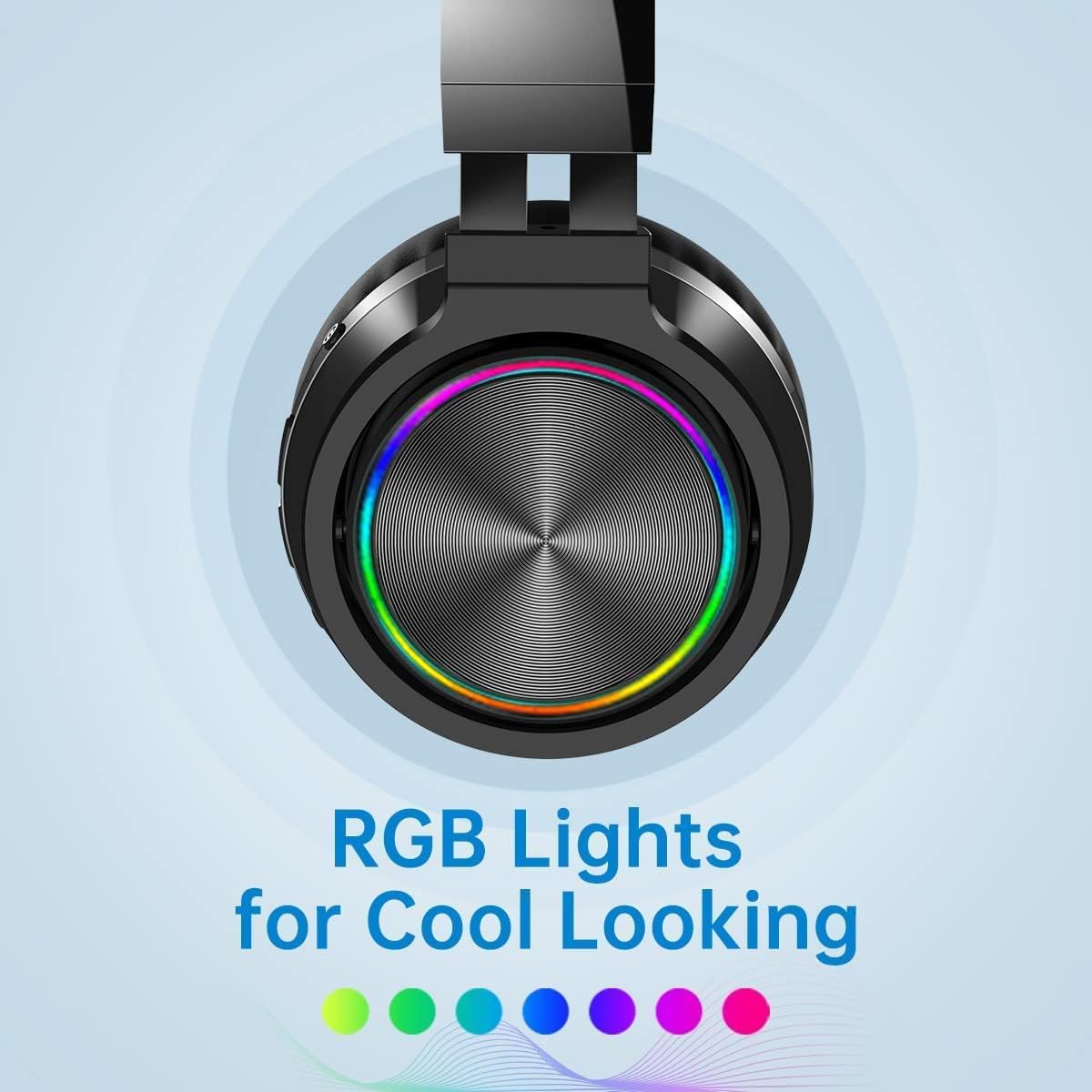 TFUFR Wireless Bluetooth Over-Ear Headphones with Noise Cancelling Mic, Foldable Lightweight Design for Online Classes, Work, Gaming & Travel - Perfect for Home Office, Commuting and Virtual Meetings