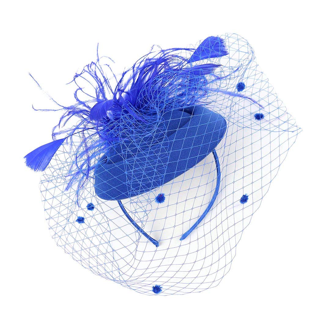 Stylish MEEYESUY Feather Mesh Fascinators & Pillbox Hats for Women & Girls - Elegant Cocktail Party, Tea Party, Wedding & Kentucky Derby Headwear - Perfect for Bridal Showers, Garden Parties & Special Occasions