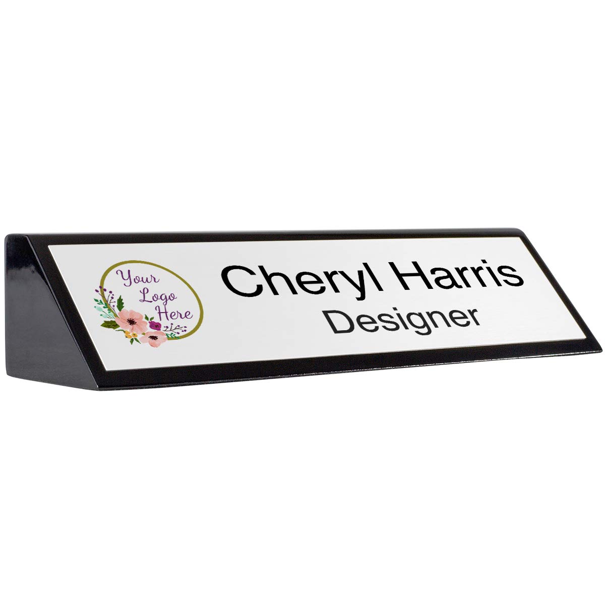 Black Piano Finish Desk Wedge (White, 8x2