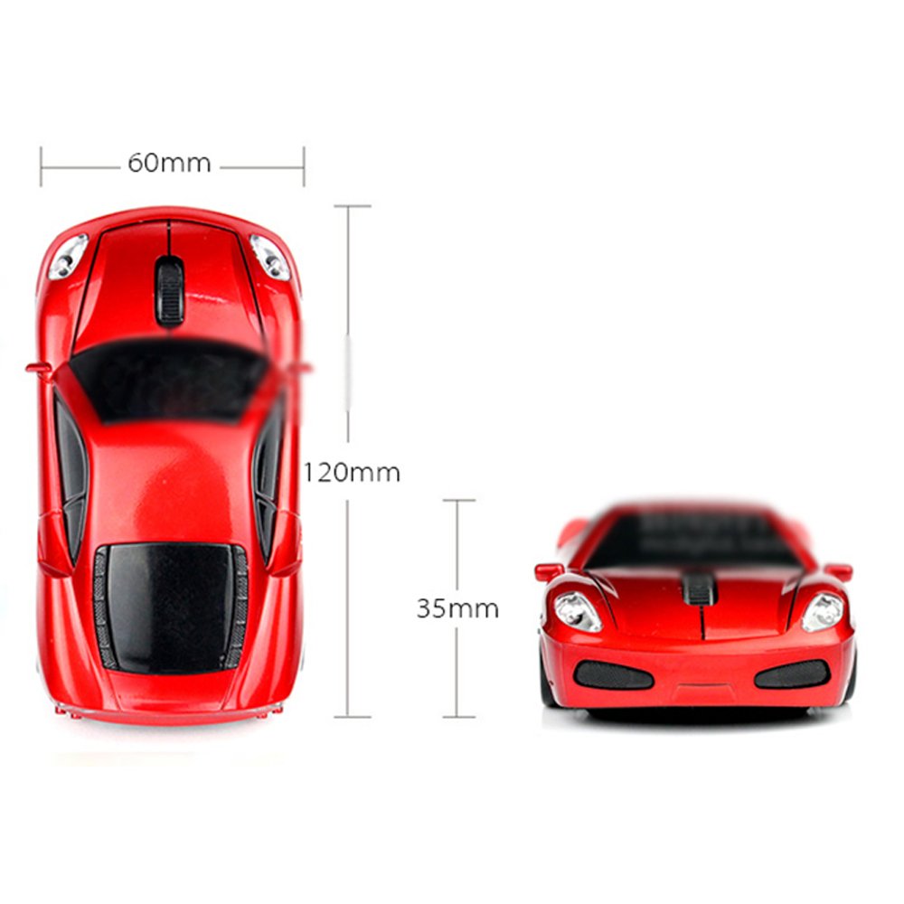 Wireless Gaming Mouse for PC, Laptop, Mac - Ergonomic Optical Sports Car Design with Silent Click (Grey) - Perfect for Office Work, Gaming, and Home Use