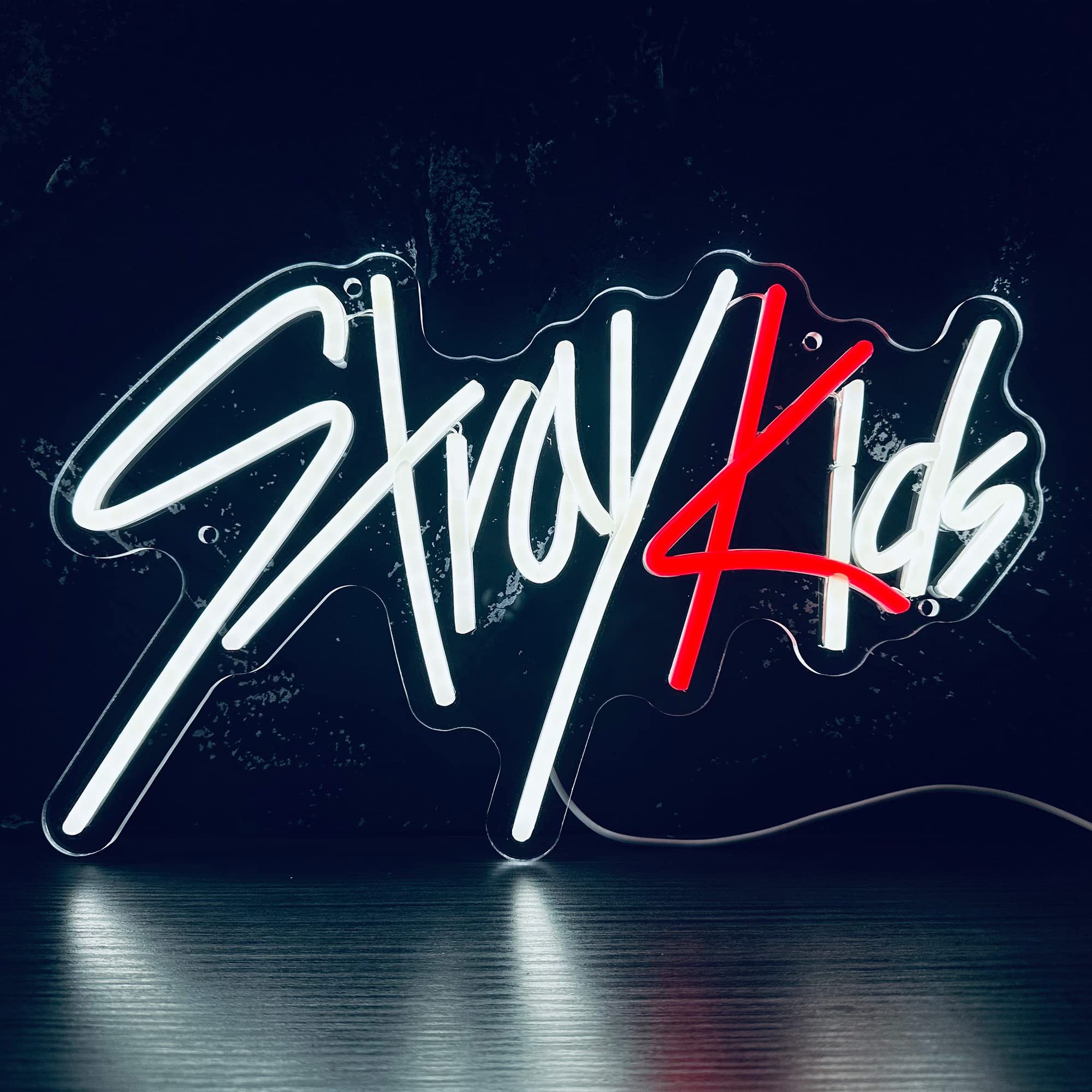 Stray Kids LED Neon Sign - Kpop Wall Decor, USB Powered Neon Light for Bedroom, Gaming Room, Office - Perfect Gift for Christmas, Birthday, Fans - Night Light for Boys & Girls (15.7x9.8 Inches) - Ideal for Kpop Fan Rooms, Gaming Setups & Teen Bedroom Decor