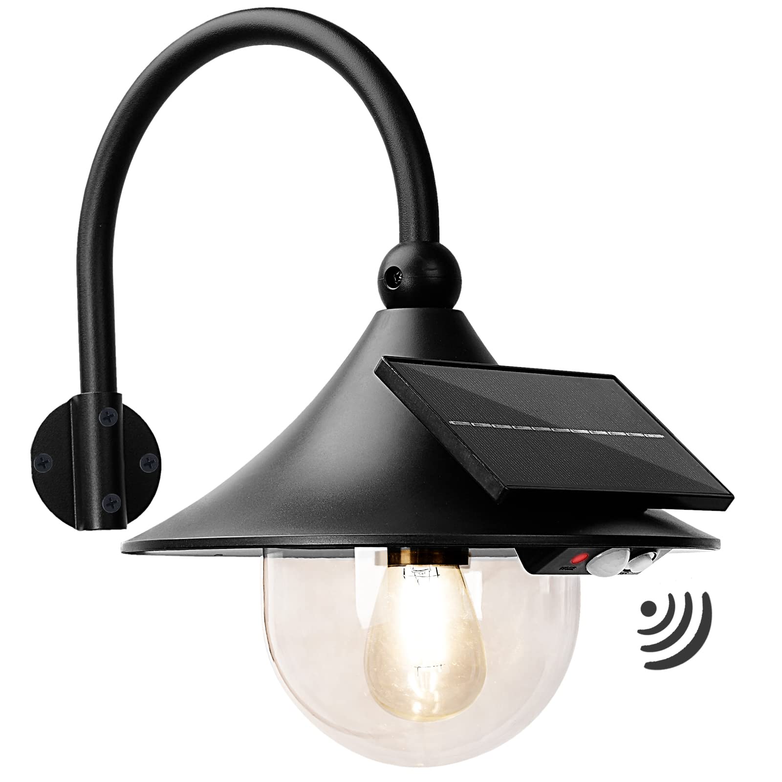 Moodyfei Solar Barn Light Outdoor - 3 Lighting Modes & Motion Sensor, Waterproof Vintage Wall Lantern for Porch, Shed, Patio, Garden, Yard, Garage - Perfect for Nighttime Security & Ambient Lighting