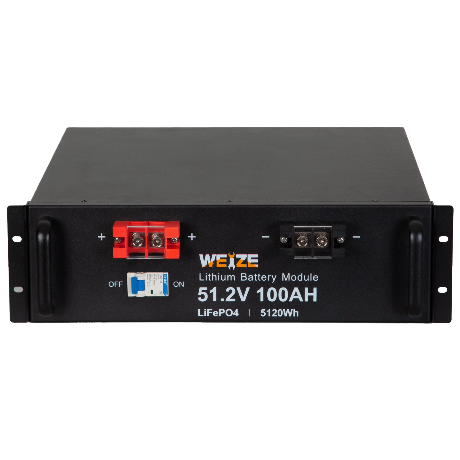 WEIZE 48V (51.2V) 100Ah 5120Wh LiFePO4 Lithium Battery - Deep Cycle Solar Energy Storage for RV, Marine, Golf Cart & Off-Grid Power Systems