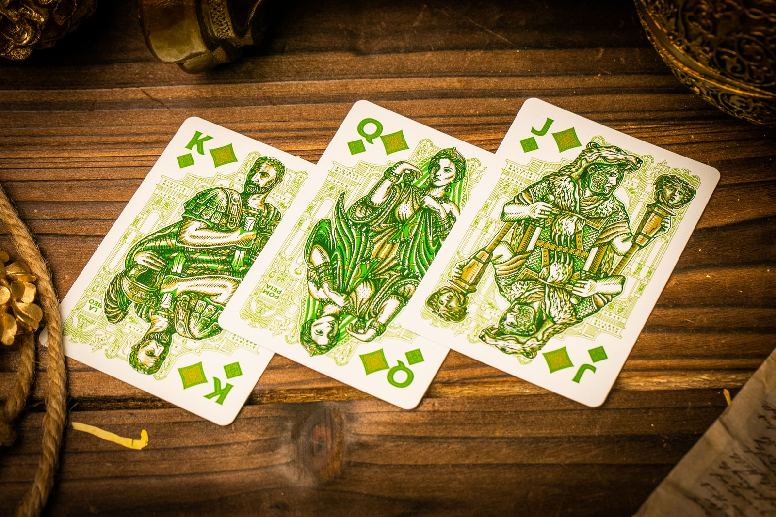 Premium Caesar Playing Cards - Green Edition | Classic Poker & Card Games | Perfect for Casino Nights, Magic Tricks & Family Game Nights