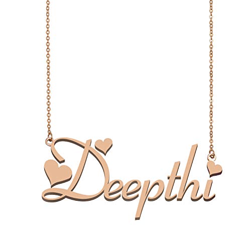 MoShelly Custom Personalized Girls Name Necklace - Deepthi Engraved Jewelry Gift for Women, Birthday, Anniversary & Special Occasions