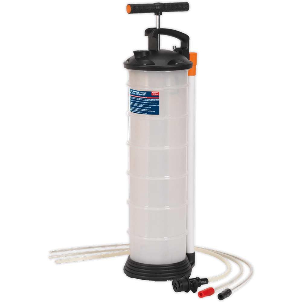 Sealey TP69 6.5L Manual Vacuum Oil and Fluid Extractor Pump - Perfect for Car Maintenance, Motorcycle Oil Change & DIY Fluid Extraction