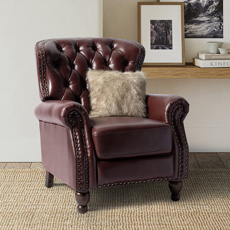 Premium Genuine Leather Oversized Recliner Chair for Living Room - Comfortable Lounge Chair for Home Theater, Reading Nook & Relaxation