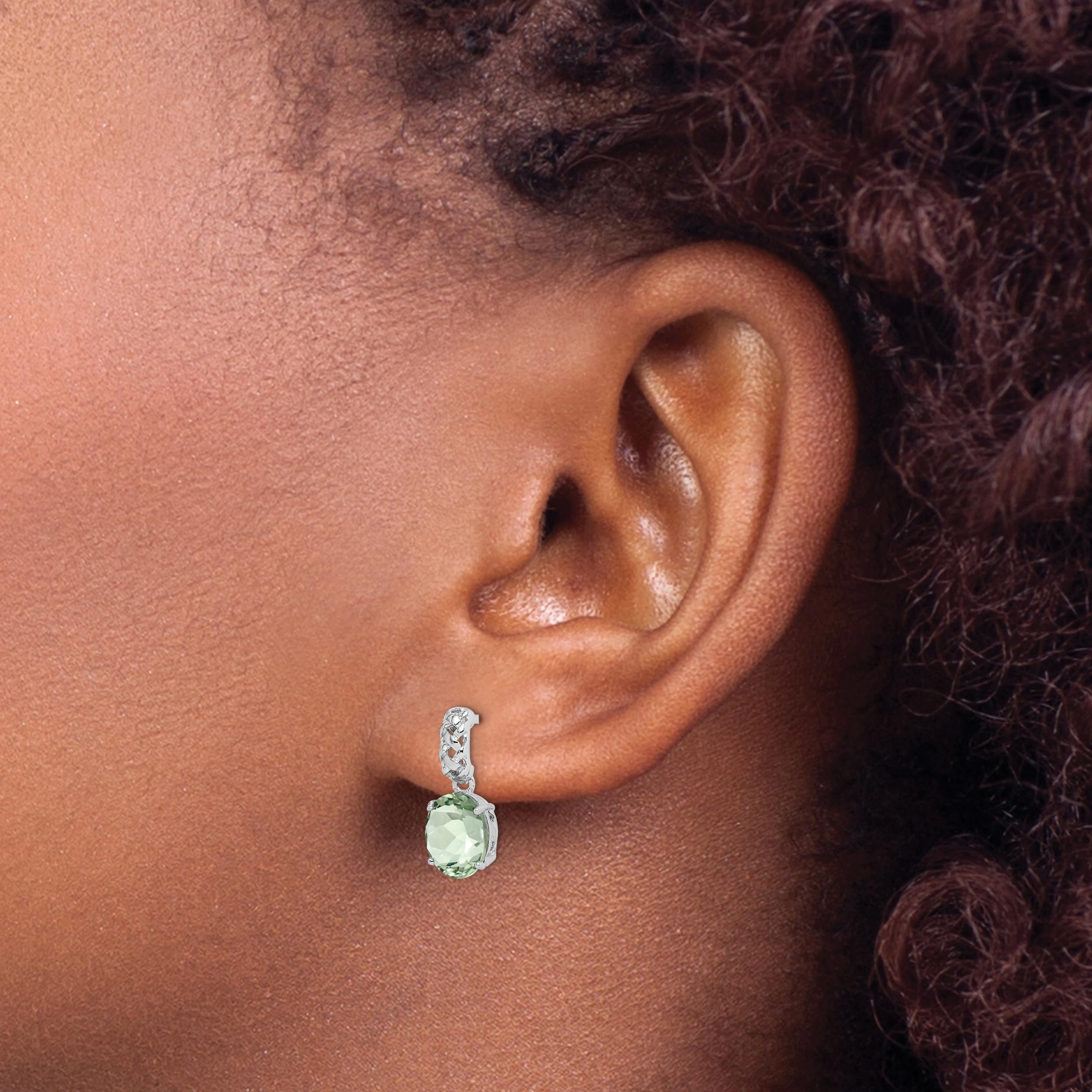 925 Sterling Silver Green Quartz Drop Dangle Earrings for Women | Elegant Handmade Jewelry Gift for Birthday, Anniversary & Special Occasions | Perfect for Parties, Weddings & Everyday Wear
