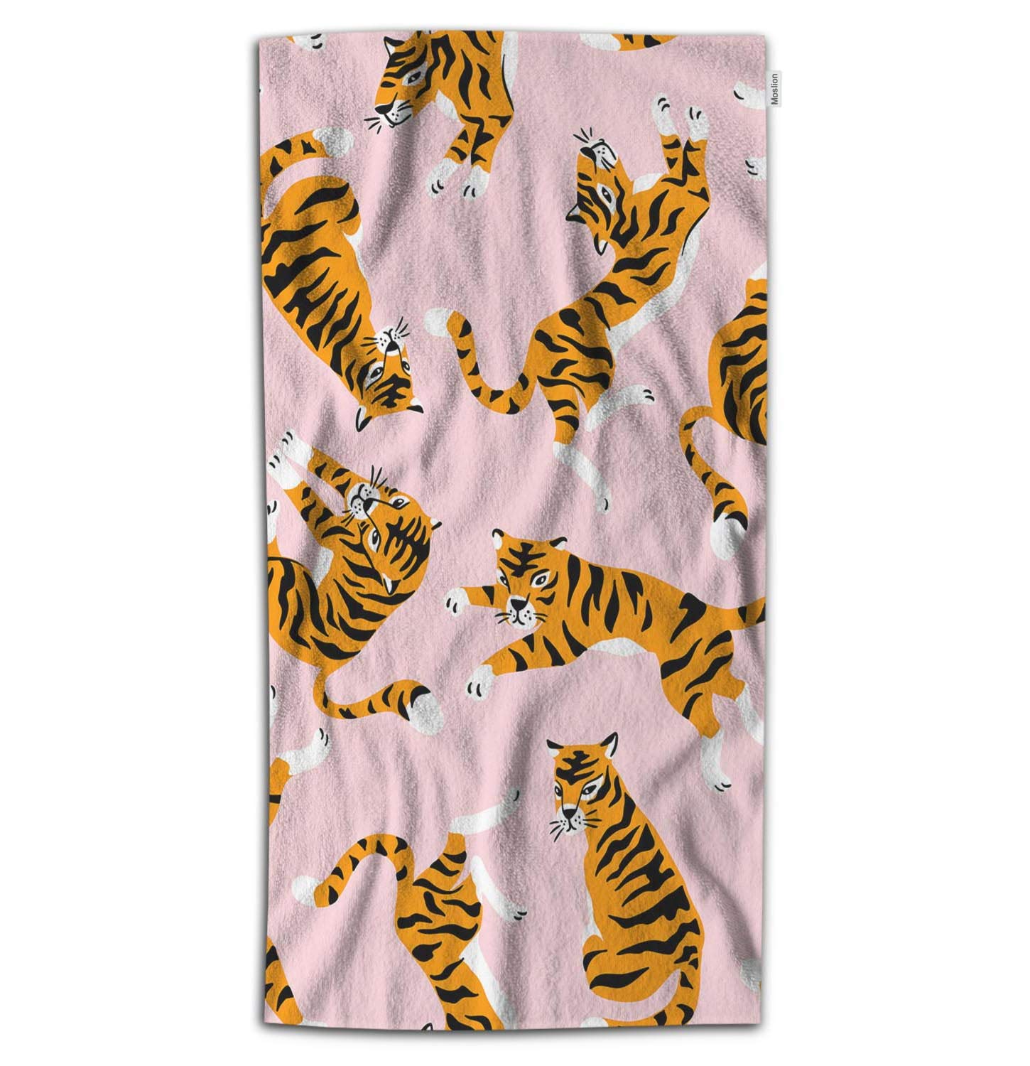 Soft Microfiber Tiger & Leopard Print Bath Towel 32x64 Inch - Kids Animal Themed Beach, Bath & Pool Towel for Boys & Girls (Pink/Orange) - Perfect for Safari Birthday Parties, Nursery Decor & Baby Showers