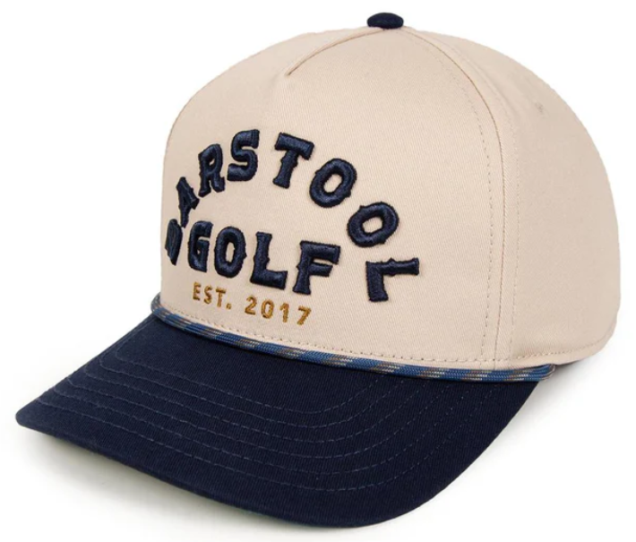 Vintage Rope Snapback Hat for Golf & Barstool - Cream/Navy - Perfect for Golfers & Sports Fans