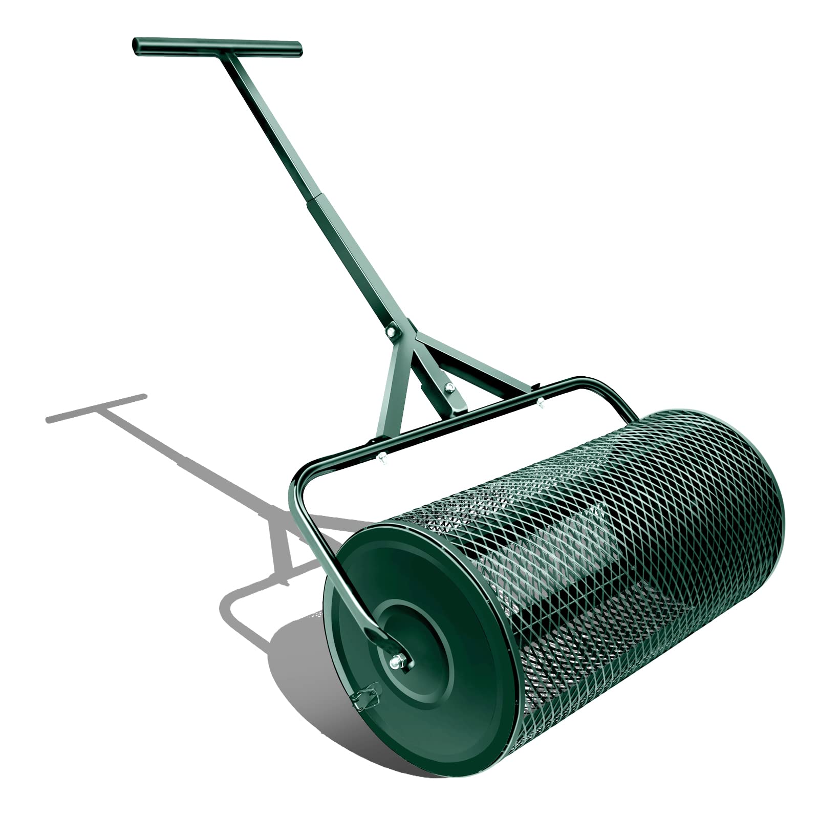**Upgraded Metal Mesh Compost Spreader - Durable Lawn & Garden Fertilizer Spreader with Secure Latches - Multi-Purpose Peat Moss & Seed Spreader for Even Distribution (T-Green-L) - Perfect for Landscaping, Gardening & Yard Maintenance**