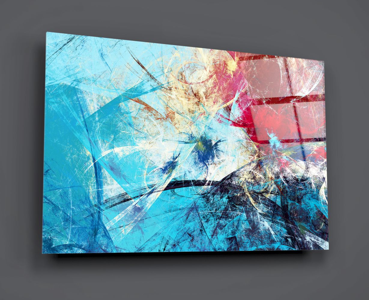 Abstract Blue & Red Wall Art Canvas Painting - Modern Home Decor for Living Room, Bedroom & Office - Perfect Gift for Housewarming & Holidays