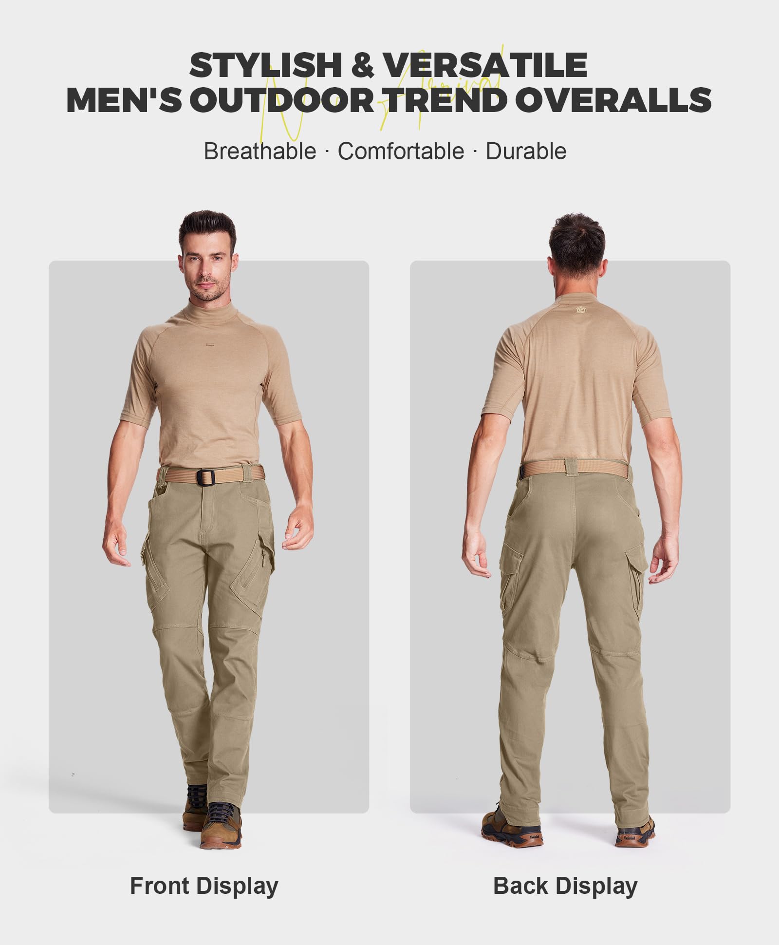FEDTOSING Men's Tactical Pants - 9-Pocket Cotton Cargo Work Pants, Military Combat Trousers with Stretch & Rip-Stop Fabric for Hiking, Outdoor & Workwear | Durable for Active Duty, Hunting & Everyday Use