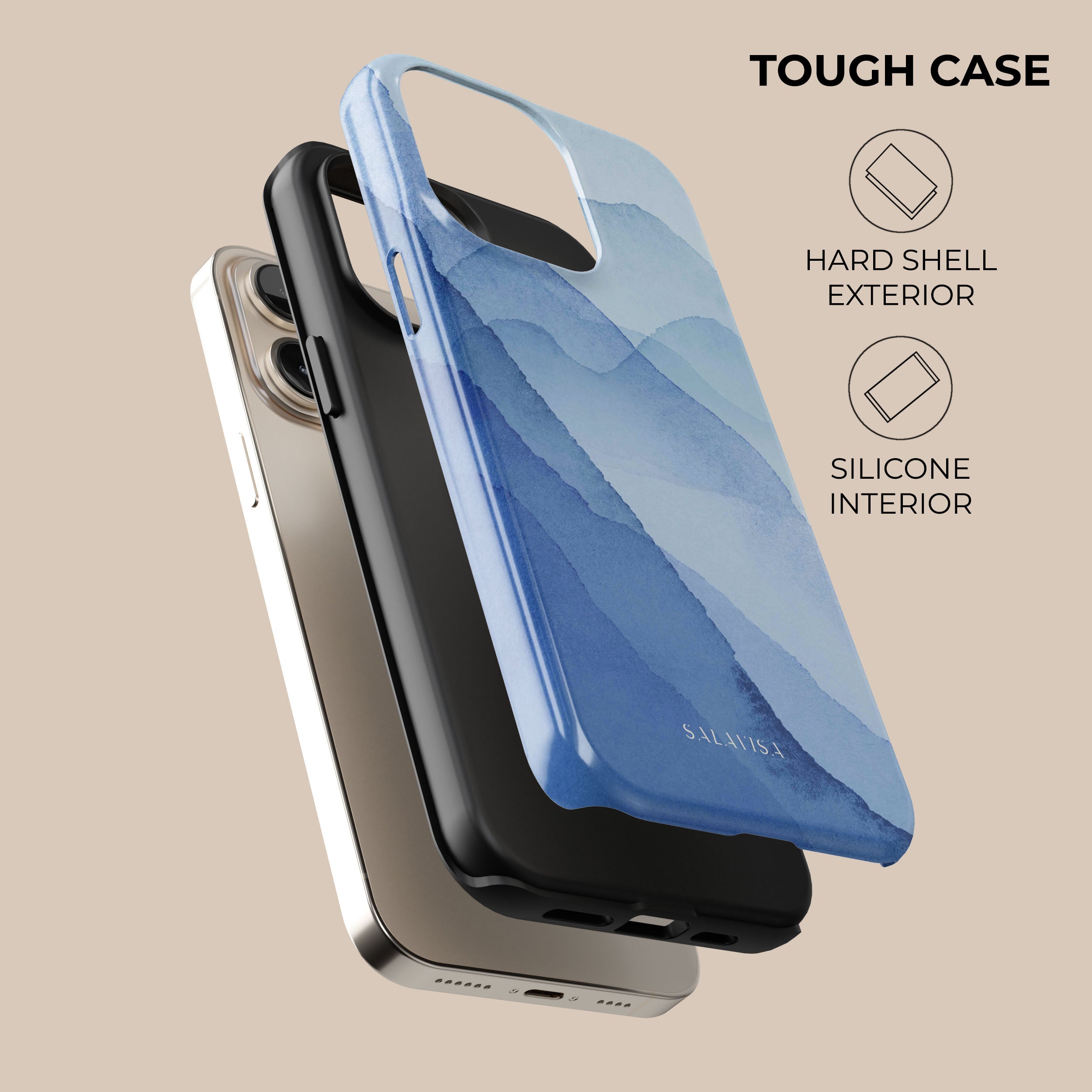 Premium Blue Sugar Shockproof Phone Case - Trendy & Durable Protective Cover for iPhone & Samsung - Perfect for Everyday Use, Travel & Outdoor Activities