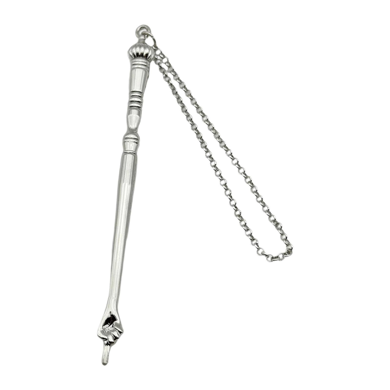 Silver Onion Top Yad Torah Pointer - Portable Bible Reading Tool & Hand Pointer for Jewish Bar Mitzvah, Torah Study, Synagogue Use & Fireplace Decor