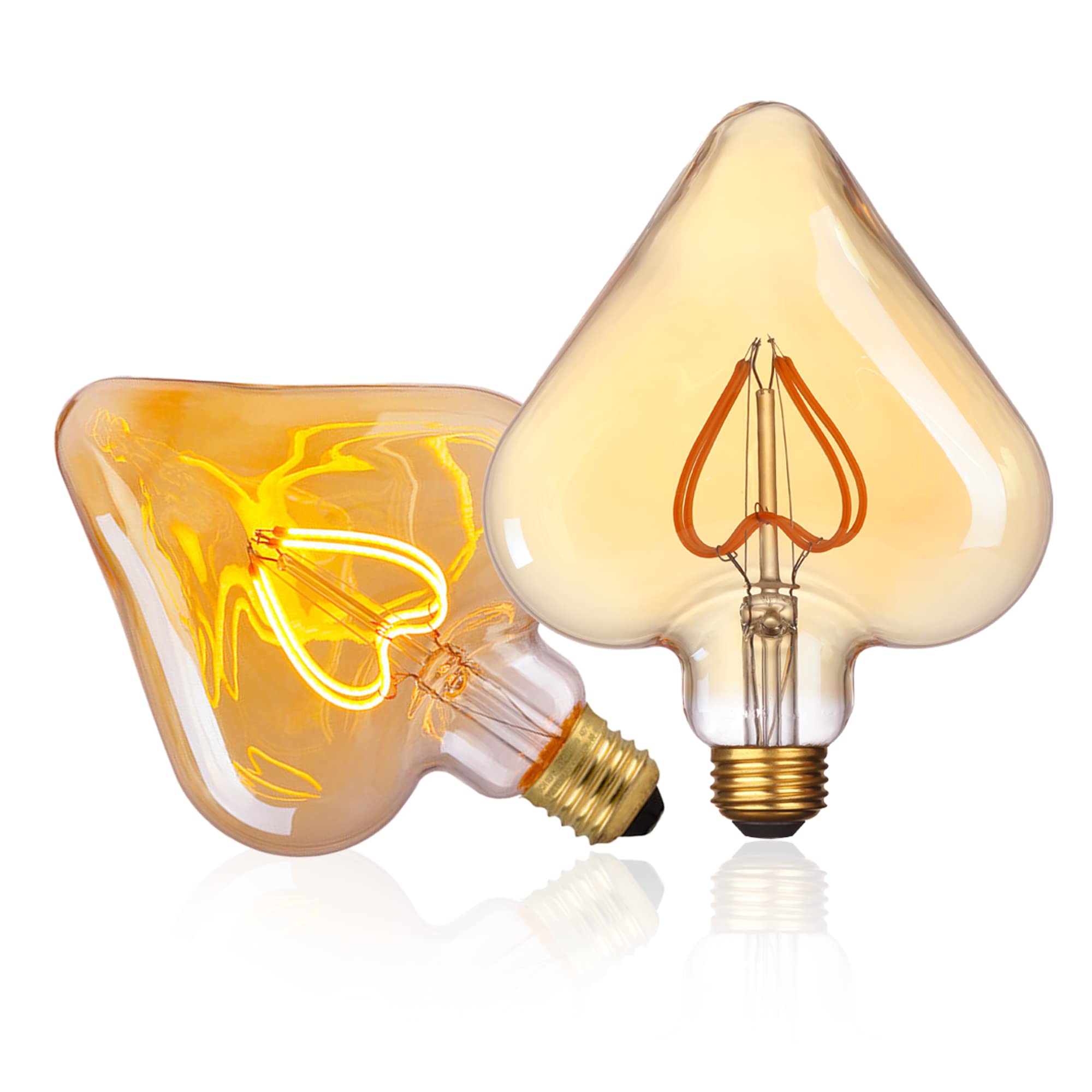 LED Heart Shaped Love Decor Light - Warm Amber Edison Bulb (2200K, 5W Equivalent to 40W) with E26 Base - Unique Romantic Gift for Bedroom, Wall Decor & Home Ambiance - Perfect for Valentine's Day, Anniversaries & Cozy Night Lighting (1 Pack)
