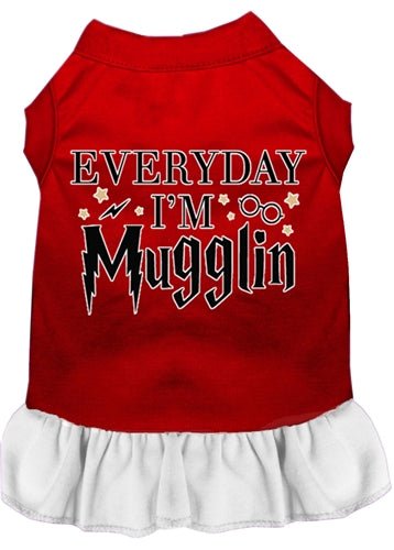 Everyday I'm Mugglin Funny Dog T-Shirt - Cute Screen Printed Pet Clothes in Multiple Colors - Perfect for Dog Walks, Parties & Photo Shoots