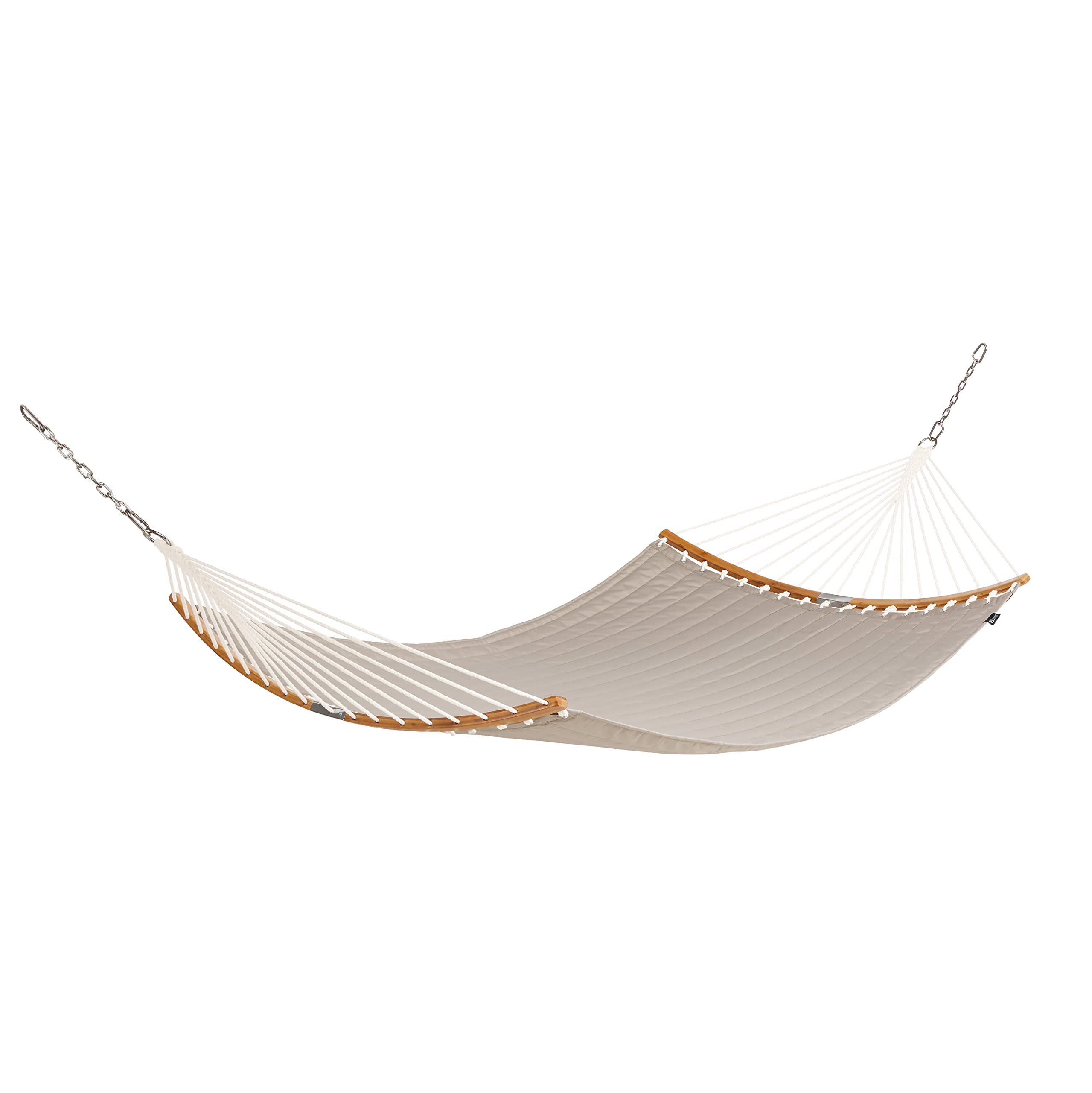 Classic Accessories Ravenna 81 x 55 Inch Quilted Double Hammock for Outdoor Relaxation - Mushroom Color, Perfect for Backyard, Patio, Camping & Beach Use
