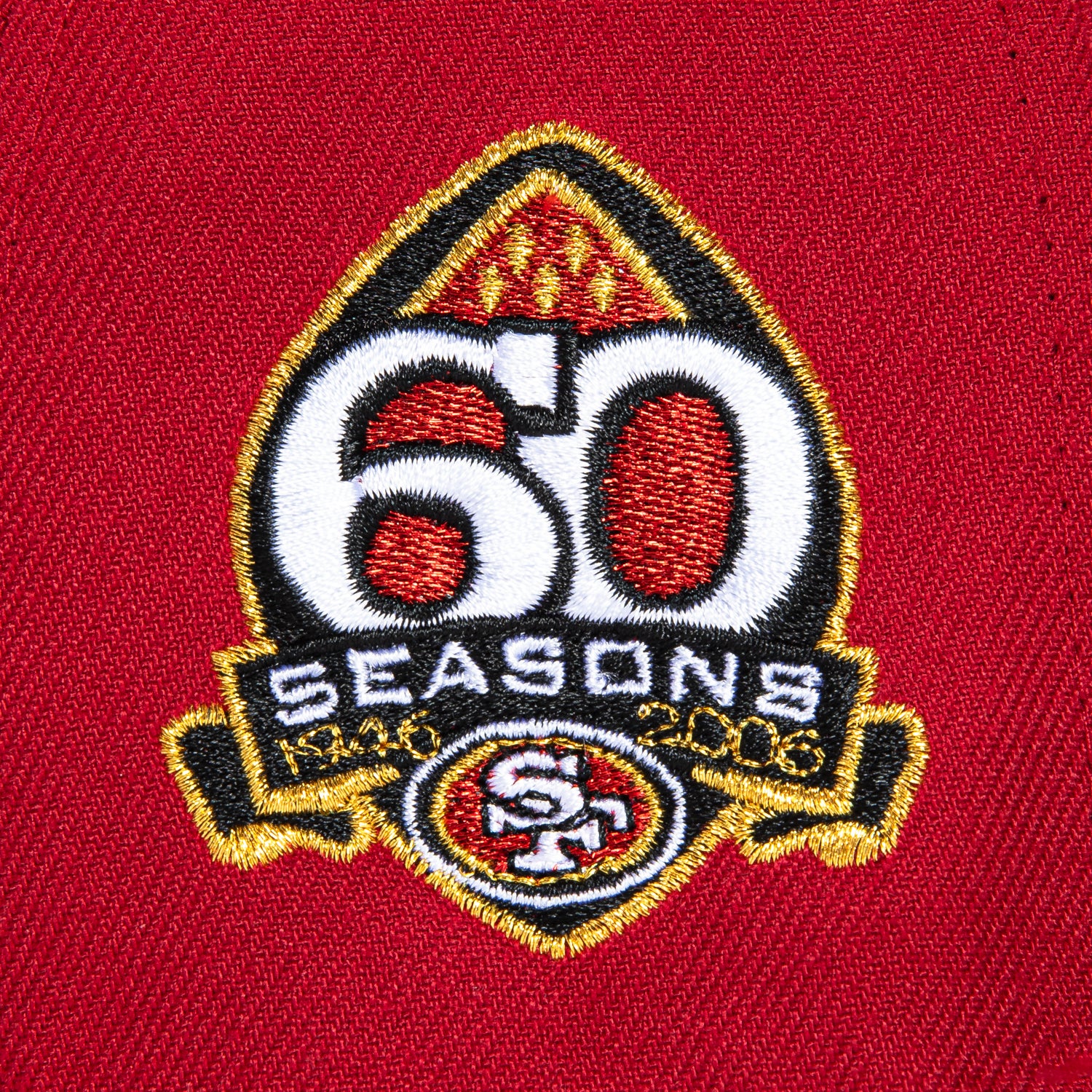 New Era 59Fifty San Francisco 49ers 60th Anniversary Patch Hat - Cardinal & Black - Official NFL Licensed Snapback Cap for Men & Women - Perfect for Game Day, Sports Events & Fan Collections