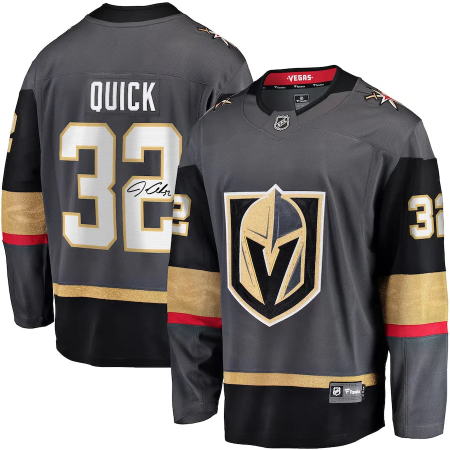 Jonathan Quick Autographed Vegas Golden Knights Grey Jersey - Signed with COA by IGM - Perfect for Collectors, Fans & Sports Memorabilia Displays