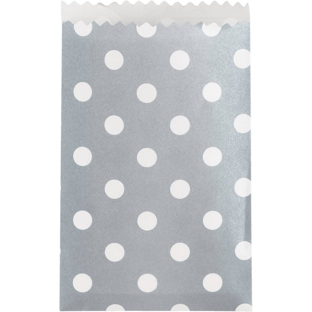Creative Converting Silver Dots Small Treat Bags - 20 Count Party Favor Bags for Candy, Gifts & Wedding Favors - Perfect for Birthdays, Baby Showers & Holiday Celebrations