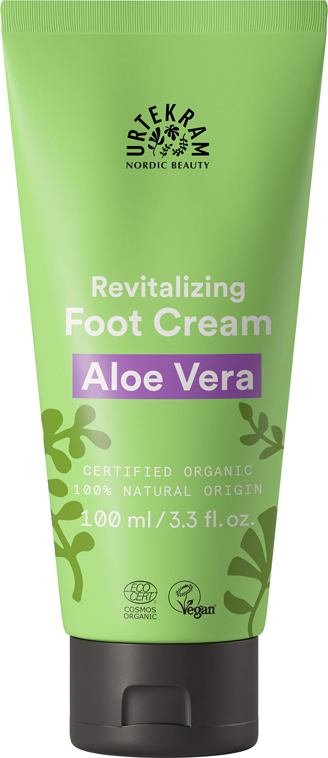 Urtekram Aloe Vera Revitalizing Foot Cream 100ml - Moisturizing & Soothing Foot Care for Dry Cracked Feet - Perfect for Pedicures, After Workout & Daily Foot Care