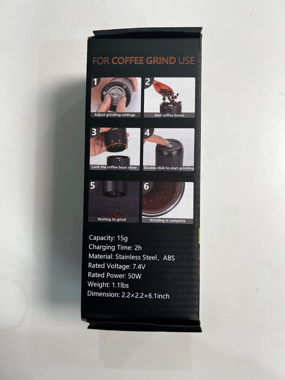 Premium Portable Electric Burr Coffee Grinder - Rechargeable Stainless Steel Conical Burr Grinder with 15 Precise Settings for Espresso, French Press & Cold Brew - 20g Capacity (Includes Cleaning Brush) - Perfect for Home, Office & Travel Use
