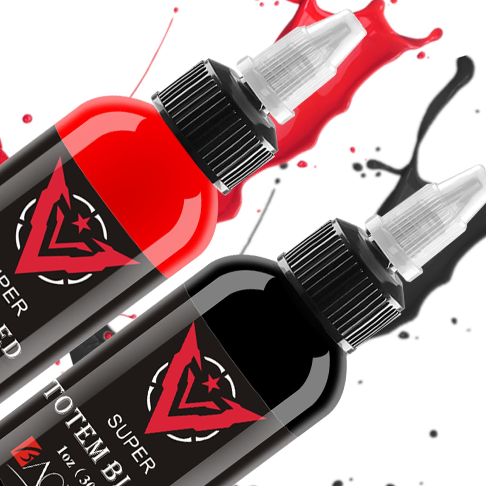 1oz Professional Tattoo Ink Set - Black & Red Tattoo Ink Kit (30ml/Bottle) for Tattoo Artists & Body Art - Perfect for Permanent Makeup, Sleeve Tattoos & Artistic Designs - High Quality Pigment Ink for Smooth Application & Vibrant Colors