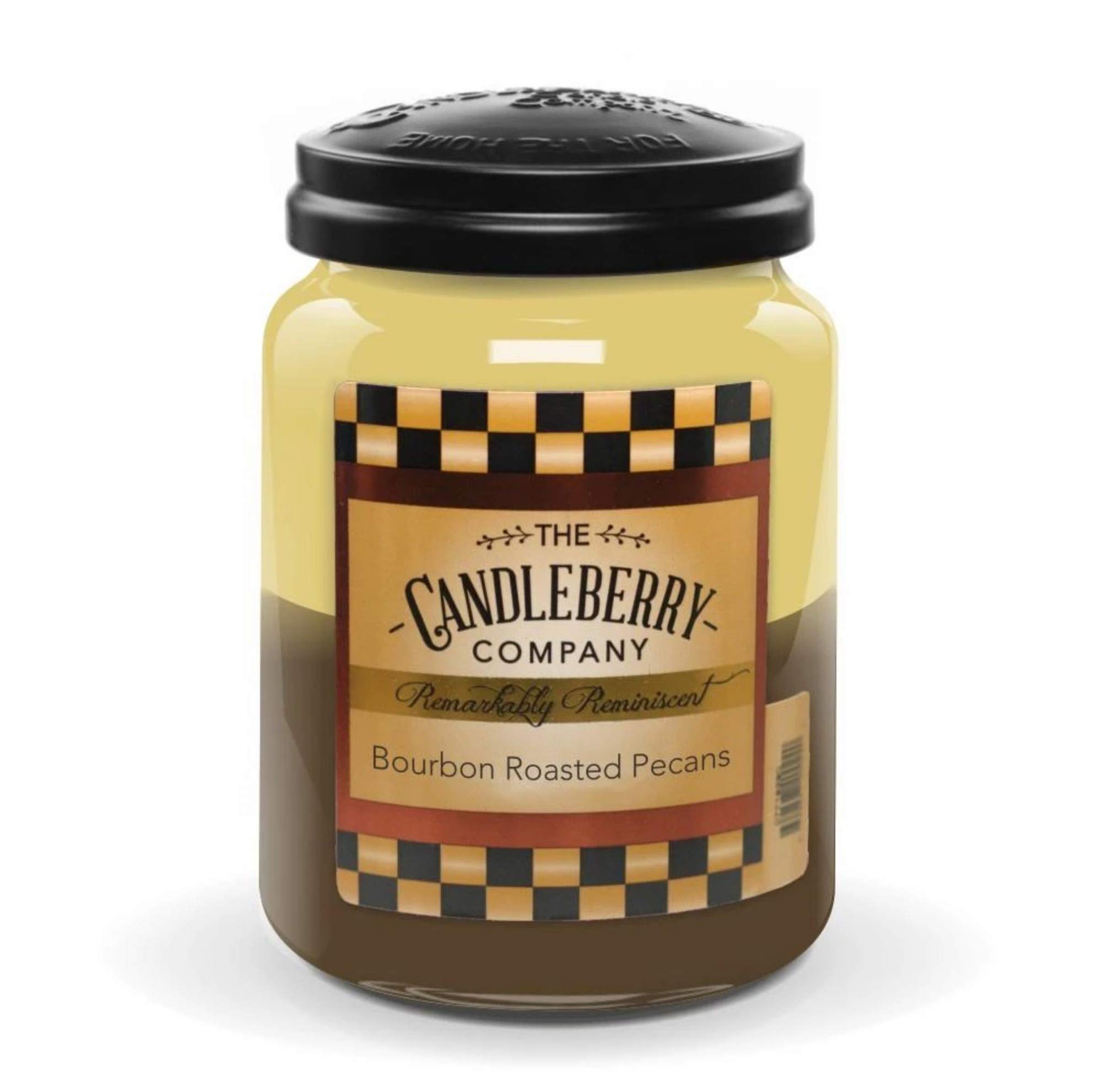 Premium Candleberry Candles - Strong Scented 26oz Large Jar Candles, Hand-Poured in USA | Bourbon Roasted Pecans Fragrance | Long-Lasting Home Aromatherapy for Living Room, Bedroom & Relaxation