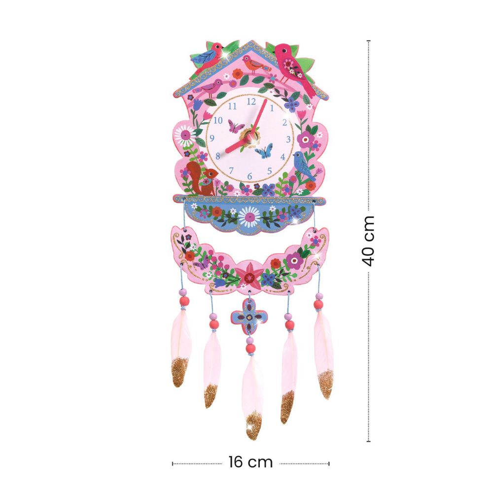 DIY Cuckoo Clock Kit with Stickers - Fun & Educational Wooden Clock Making Craft for Kids - Perfect for Home Decor, Classroom Projects & Creative Playtime