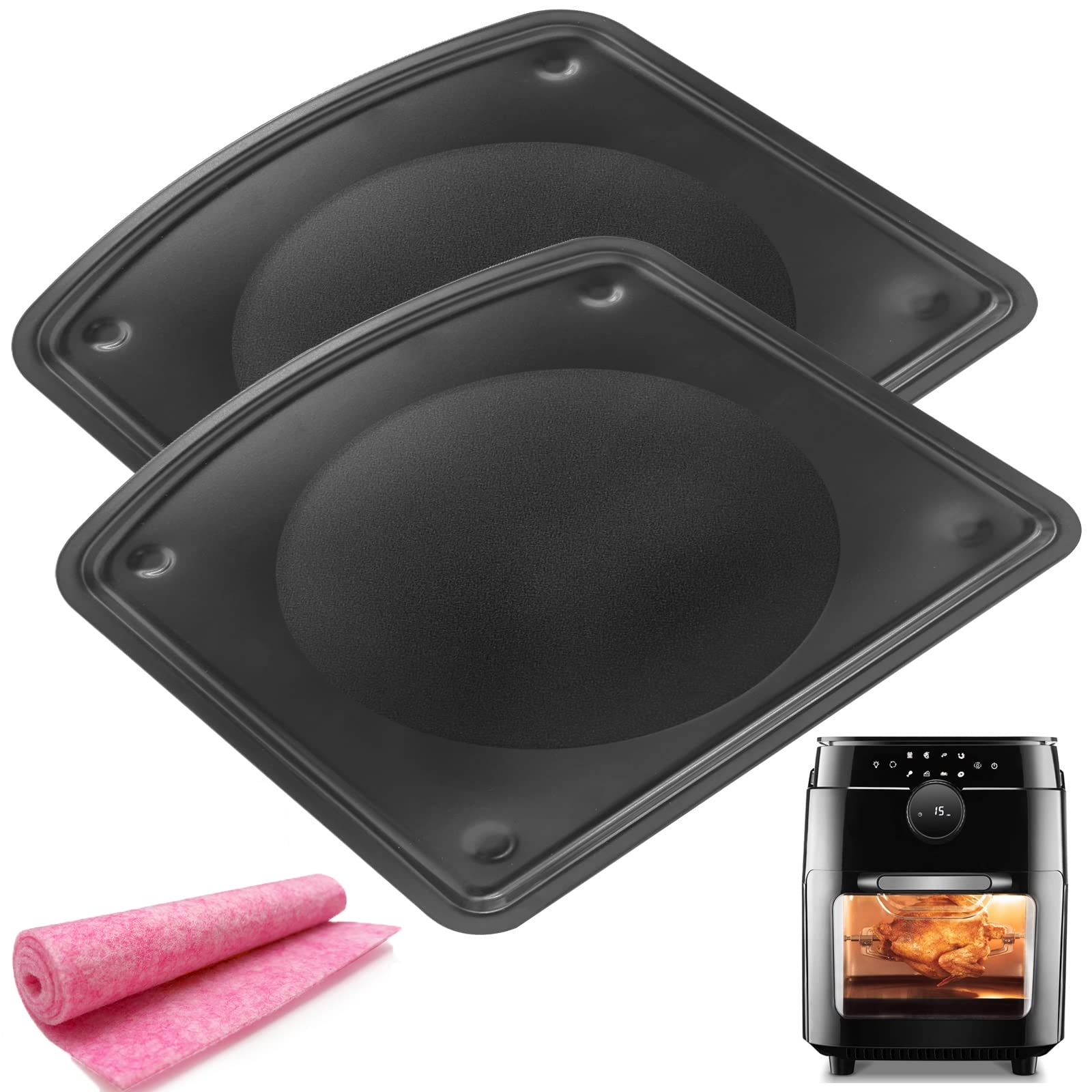 2PCS Nonstick Air Fryer Drip Tray Replacement for Chefman 6.3QT, Ultrean & Aria Air Fryers - Dishwasher Safe Oil Drip Pan Accessories | Perfect for Healthy Cooking, Crispy Fried Foods & Easy Cleanup
