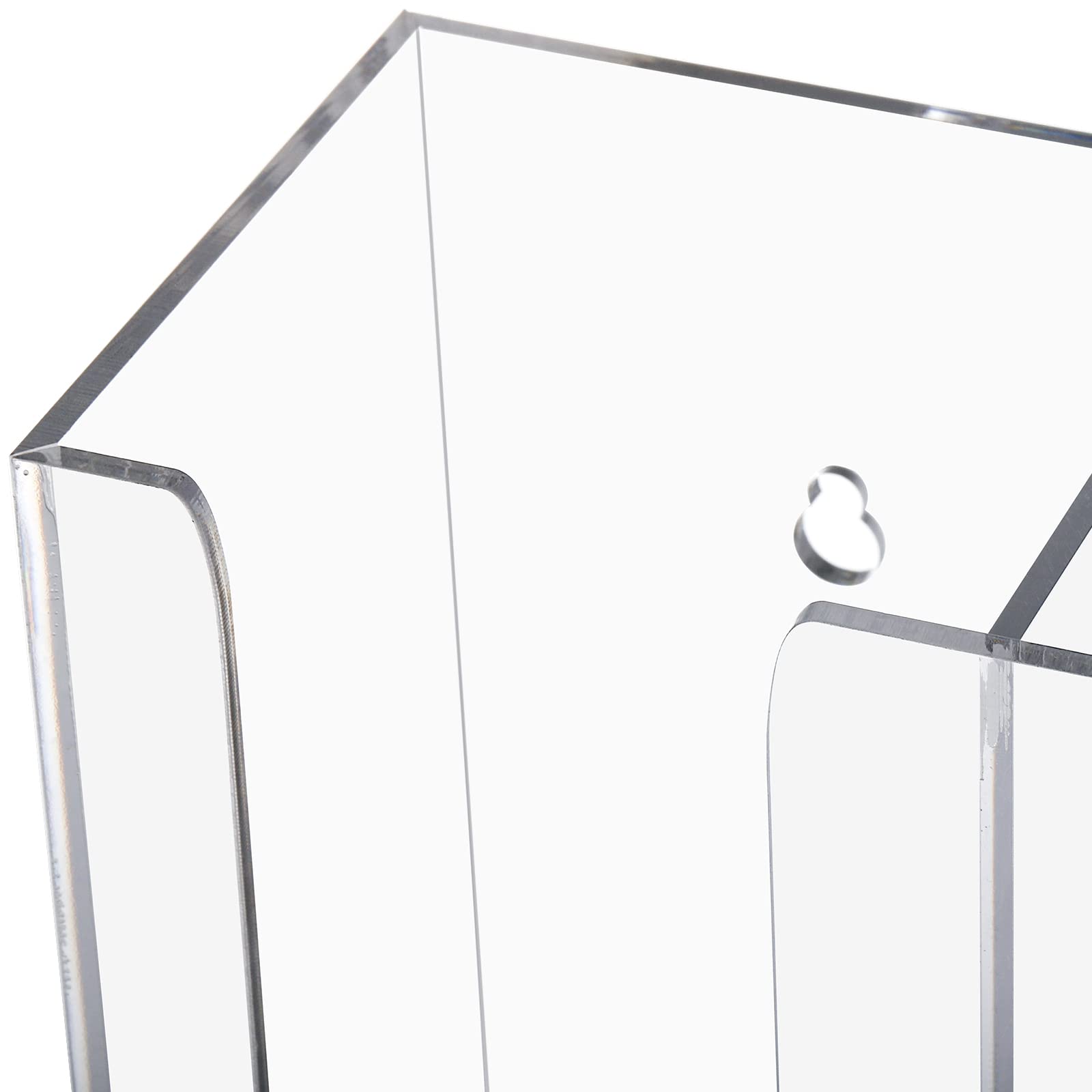 Suwimut Clear Acrylic Coffee Cup and Lid Storage Organizer - 2 Compartment Disposable Paper Cup Dispenser for Kitchen Countertop & Coffee Bar | Perfect for Organizing Cups, Lids, and Accessories in Cafes, Offices, and Home Kitchens