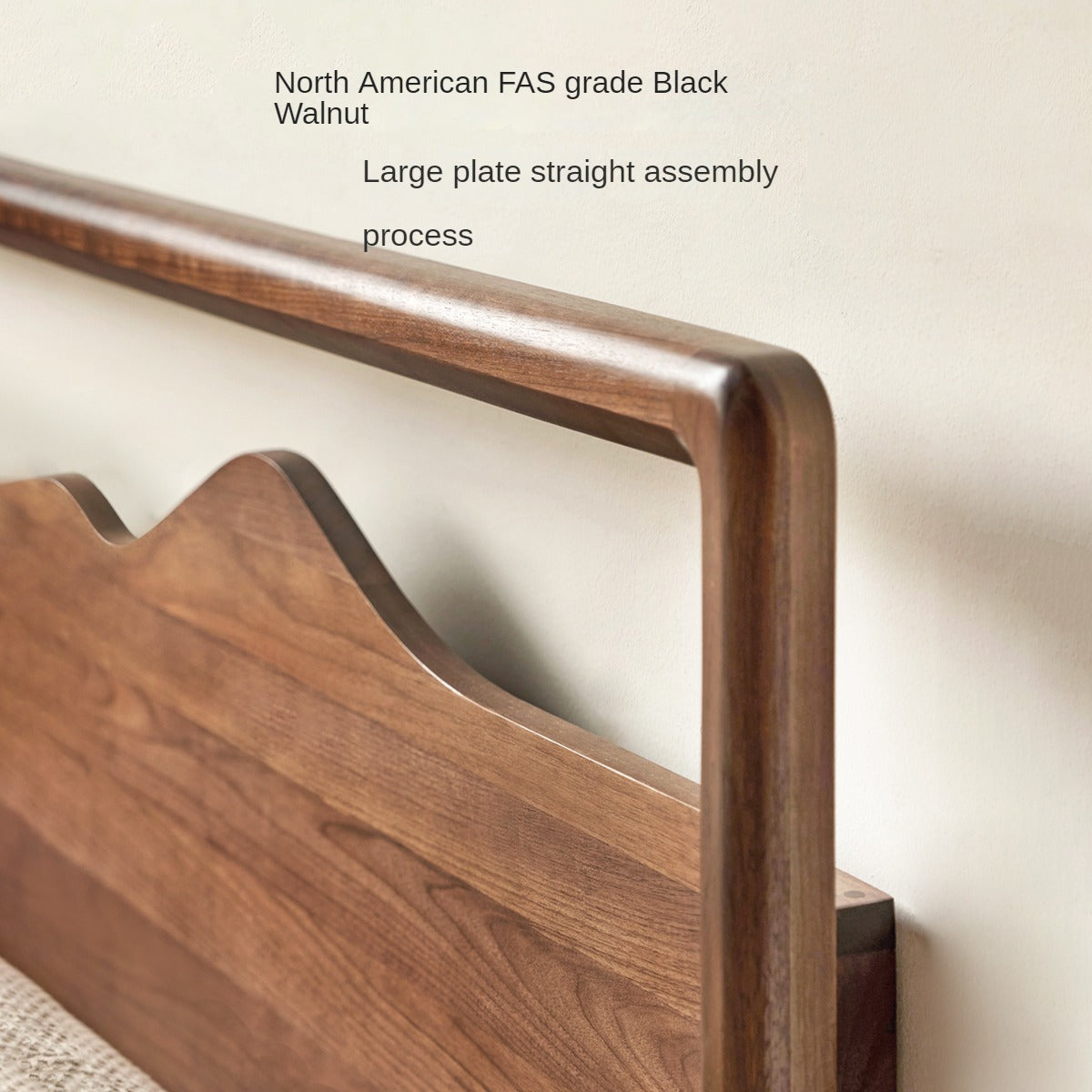Premium Black Walnut & Ash Solid Wood Bed Frame - Handcrafted Hardwood Bed for Master Bedroom, Guest Room, or Dorm - Natural Wood Grain & Sturdy Construction