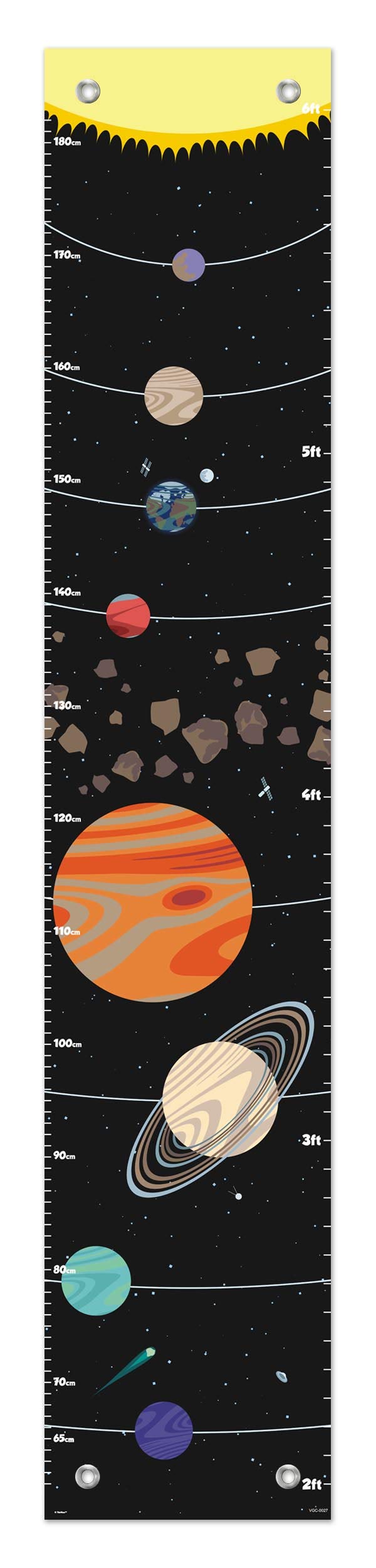 Solar System Growth Chart for Kids - Space Themed Wall Decor & Height Measurement for Children's Bedroom - Perfect for Nursery, Playroom & Homeschool Learning